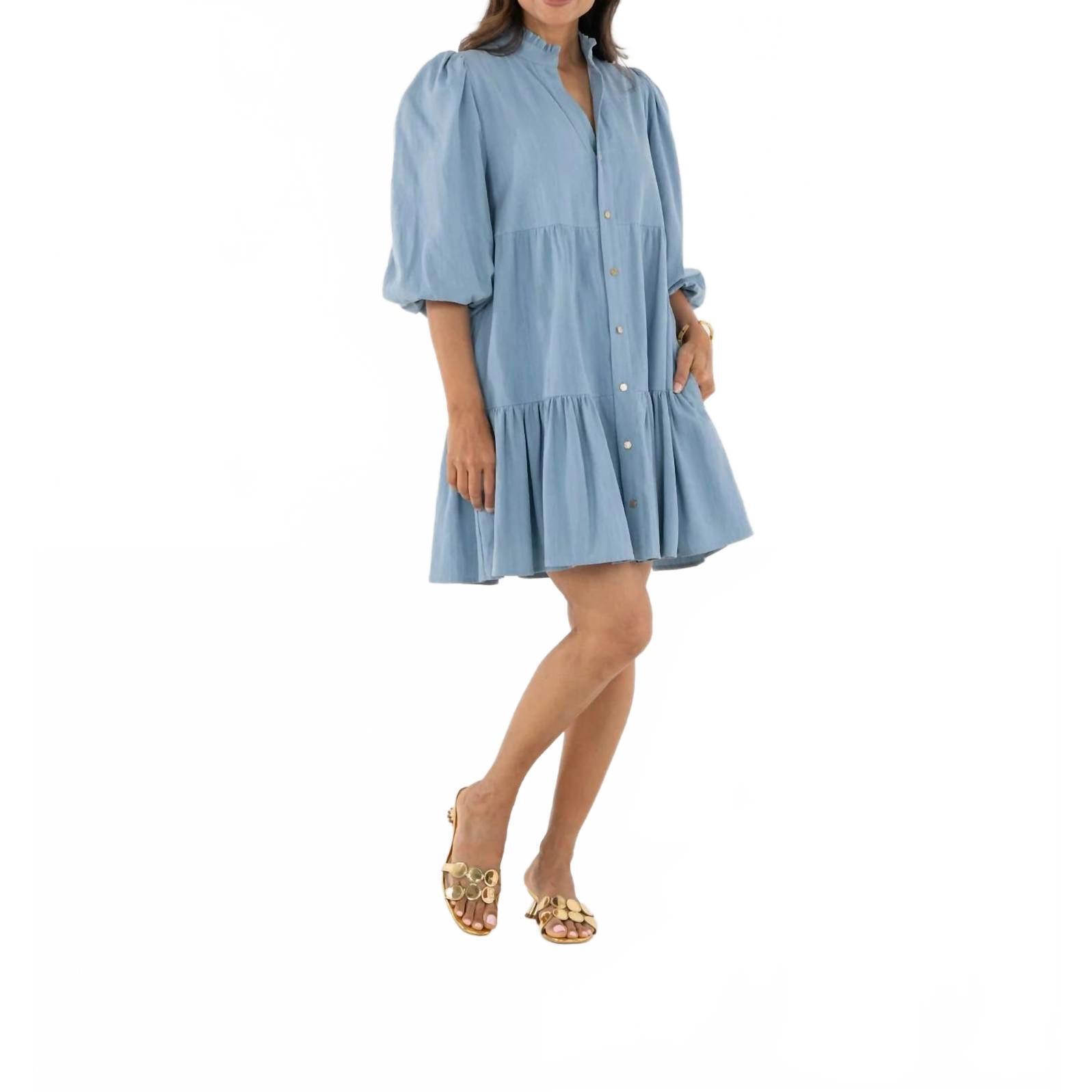 New Emily Mccarthy Sadie Mini Dress In Denim
